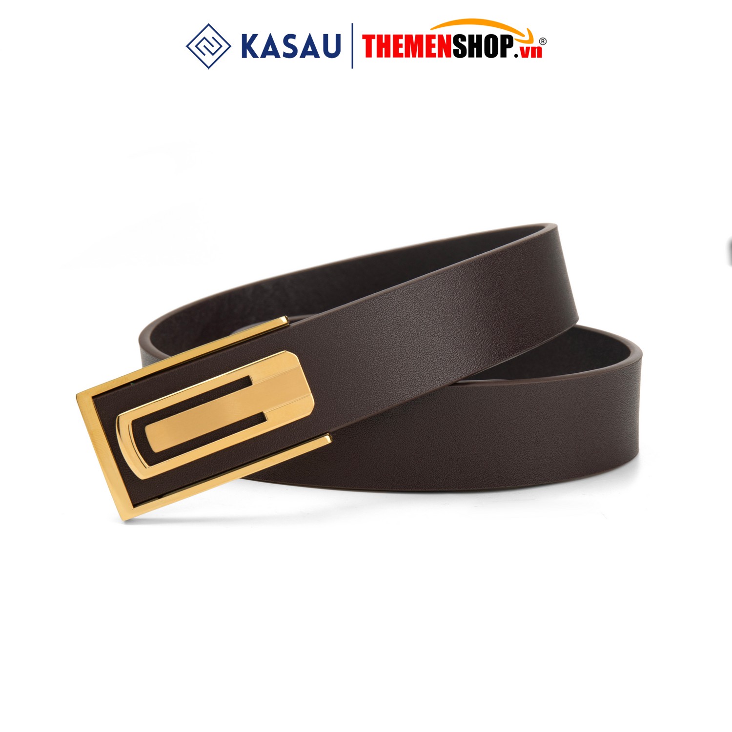 Dây thắt lưng nam hiệu KASAU khóa lỗ bản 3.4cm KS05KL34