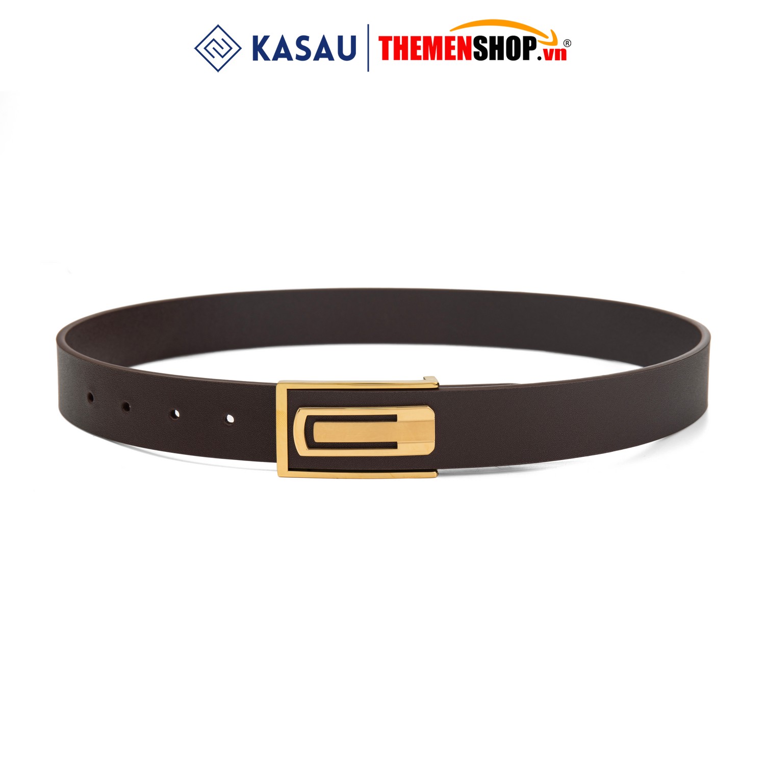 Dây thắt lưng nam hiệu KASAU khóa lỗ bản 3.4cm KS05KL34