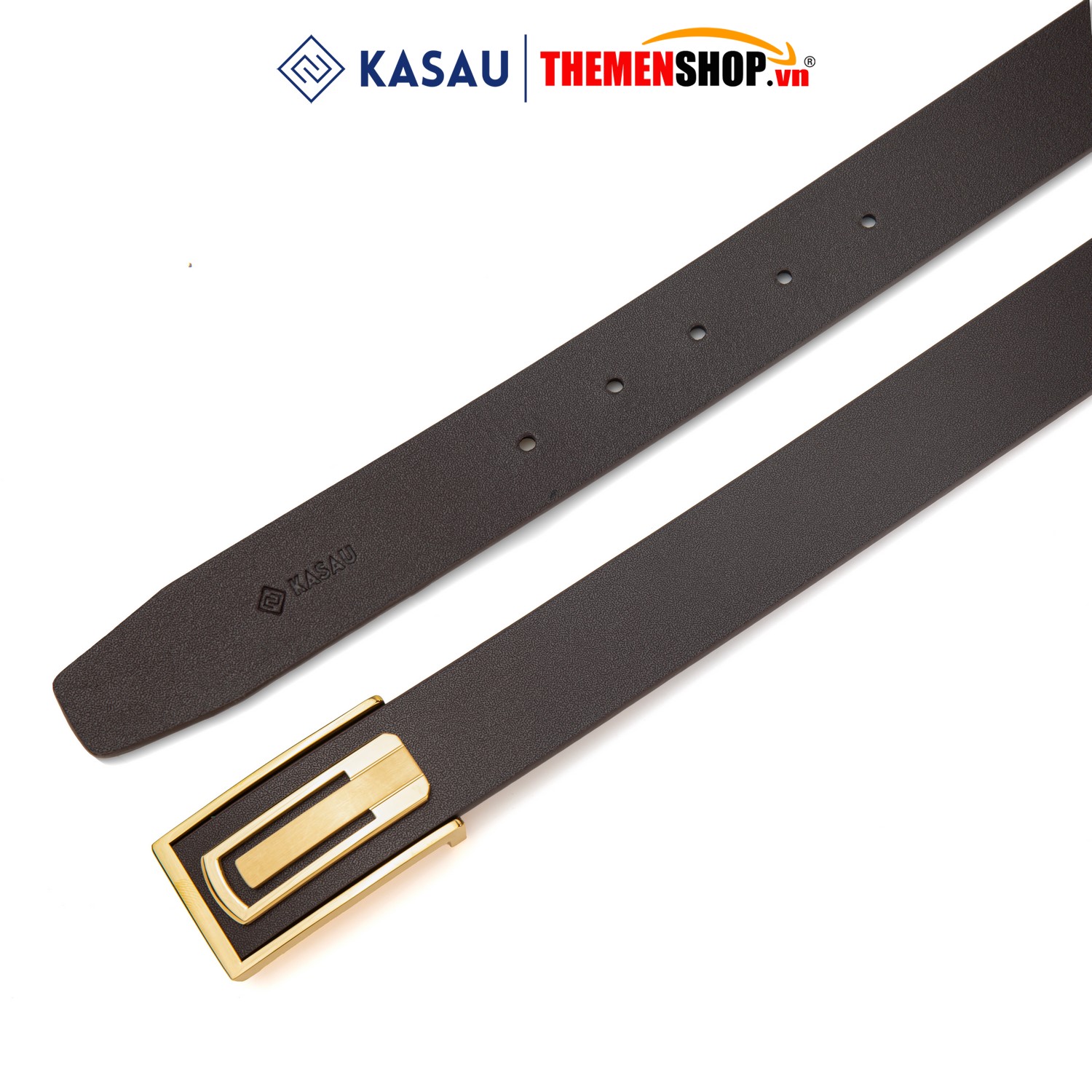 Dây thắt lưng nam hiệu KASAU khóa lỗ bản 3.4cm KS05KL34