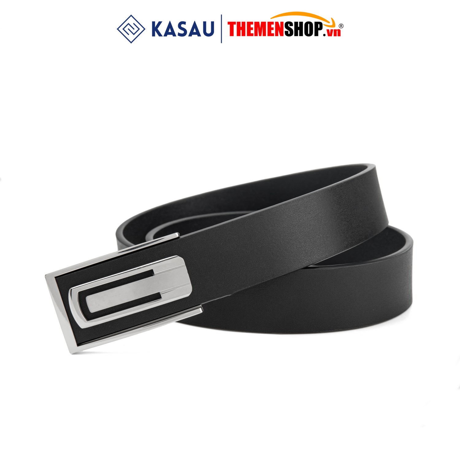 Dây thắt lưng nam hiệu KASAU khóa lỗ bản 3.4cm KS05KL34