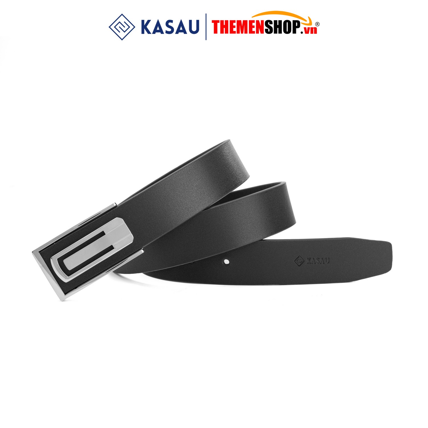 Dây thắt lưng nam hiệu KASAU khóa lỗ bản 3.4cm KS05KL34