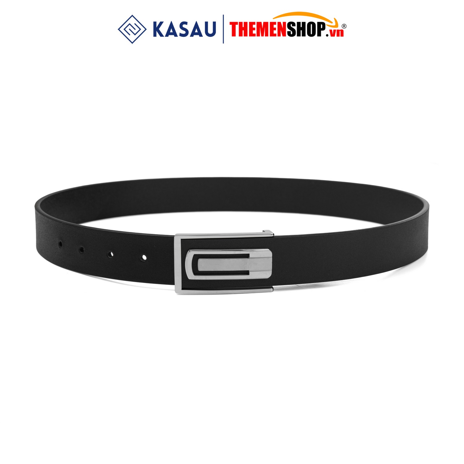 Dây thắt lưng nam hiệu KASAU khóa lỗ bản 3.4cm KS05KL34