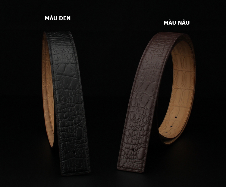 Dây thắt lưng không mặt vân cá sấu KL3404