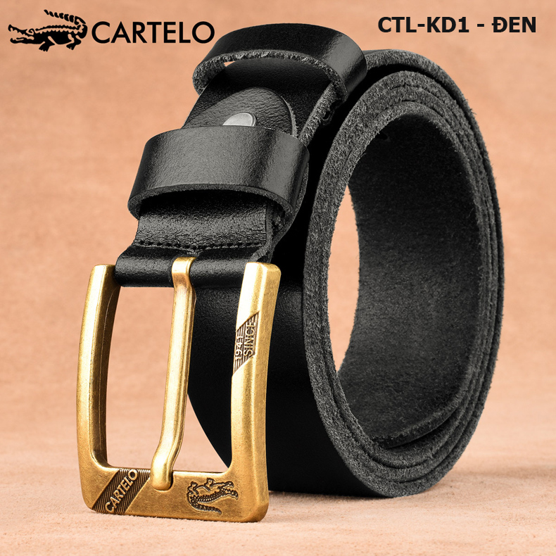 Thắt lưng nam khóa đồng nguyên khối hiệu Cartelo CTL-KD01