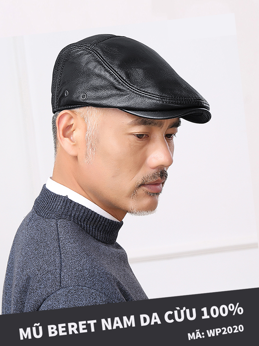 Mũ beret nam da cừu cao cấp WP2020