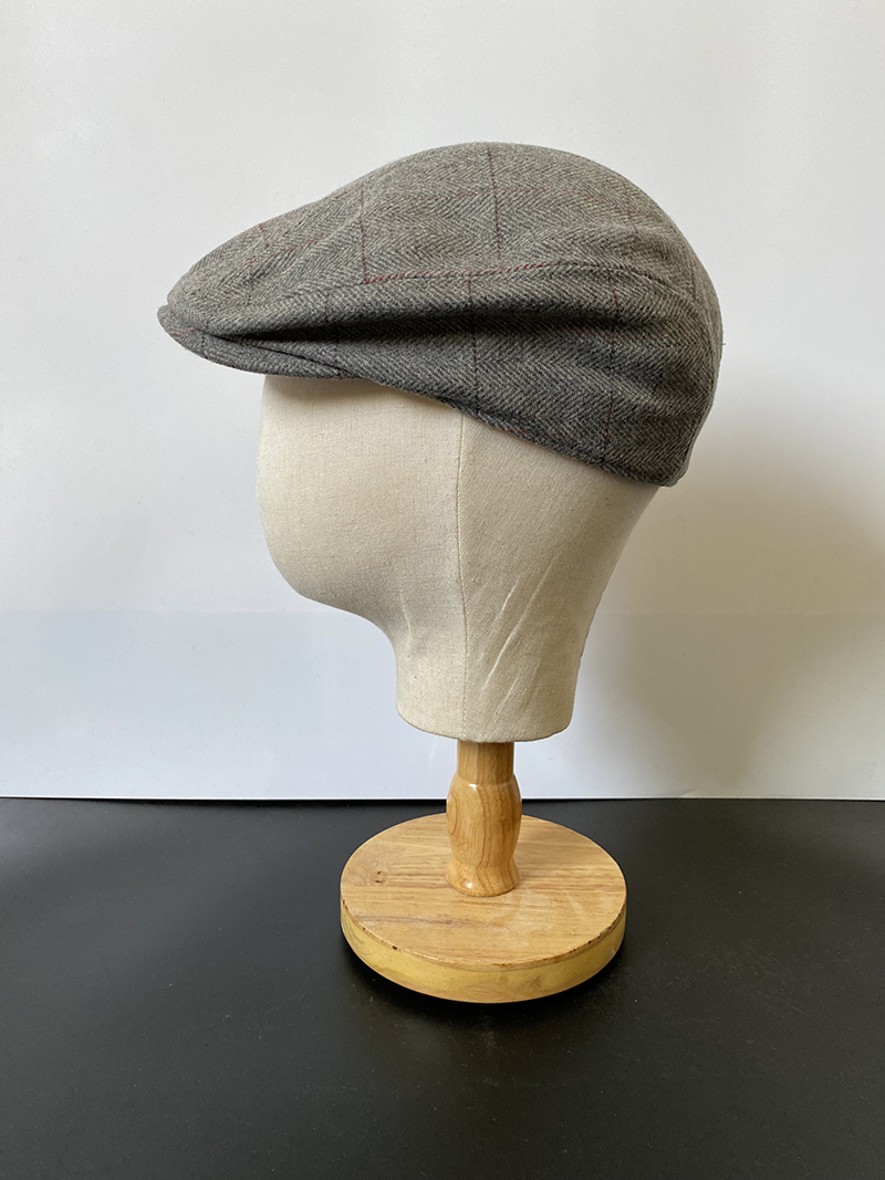 Mũ beret nam cổ điển sọc caro cao cấp BR019