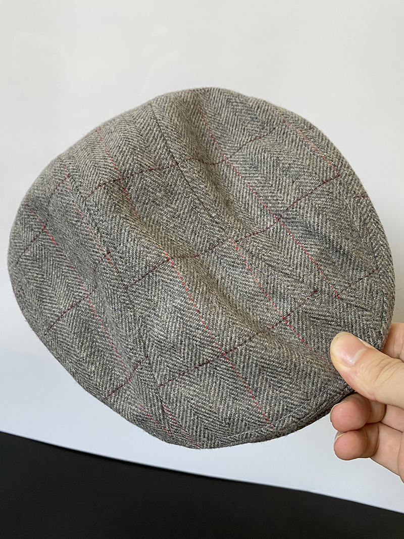 Mũ beret nam cổ điển sọc caro cao cấp BR019