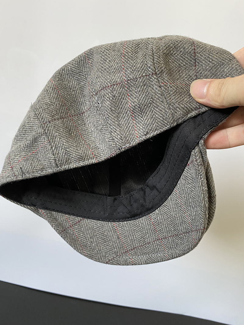 Mũ beret nam cổ điển sọc caro cao cấp BR019