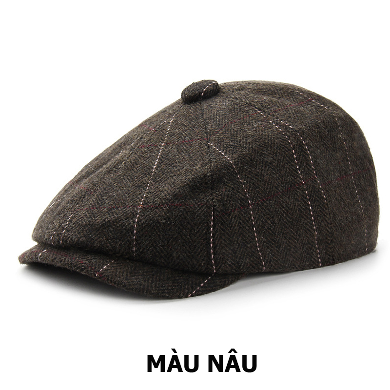 Mũ bere nam có núm phong cách cổ điển BR054