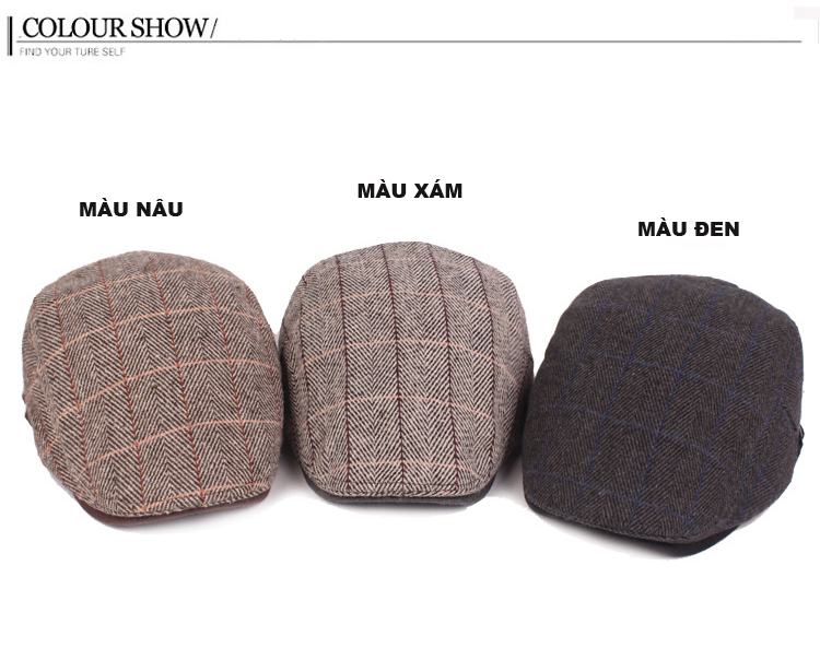 Mũ beret nam cao cấp phong cách Vintage BR034