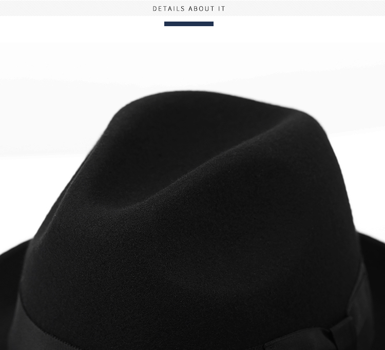 Mũ phớt nam lông cừu cao cấp vành 4.5cm MP017