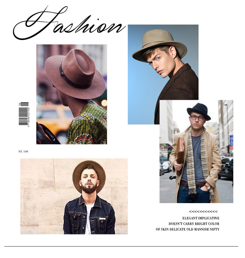 Mũ phớt len lông cừu hiệu Mr Duck vành 6.5cm MP039