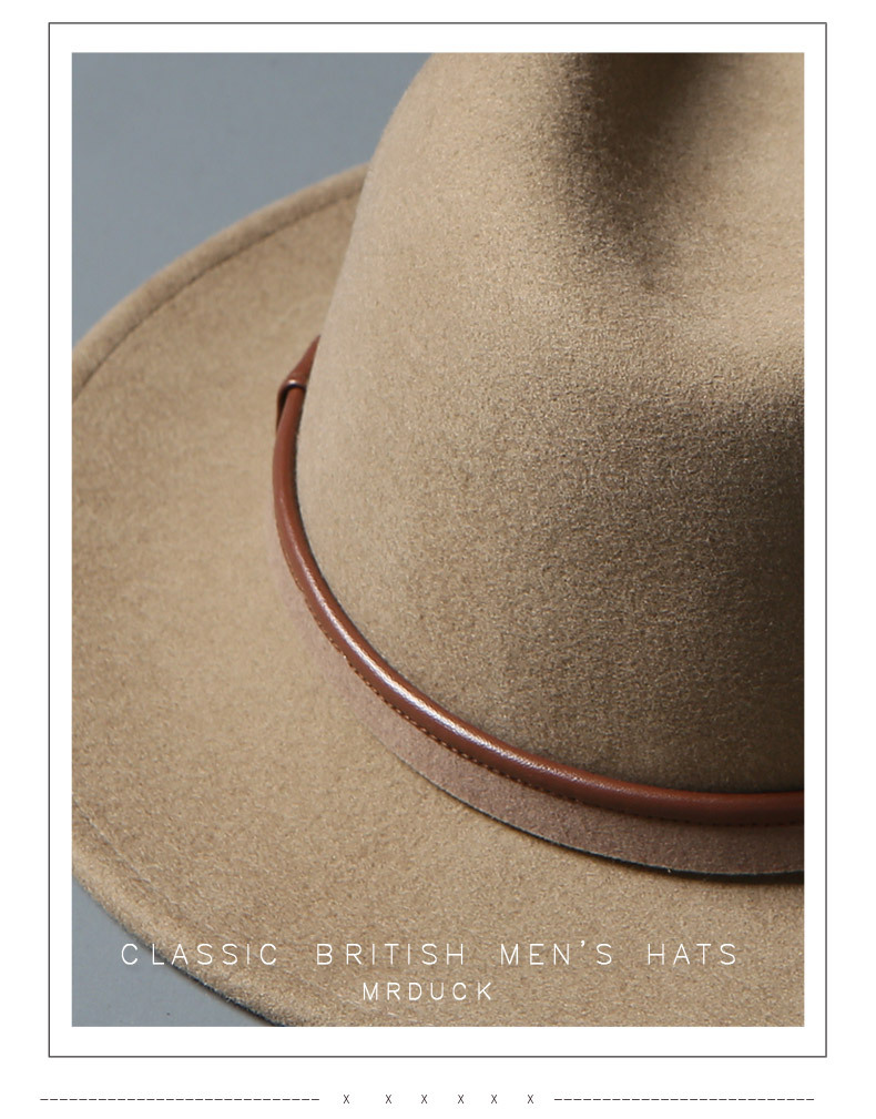 Mũ phớt len lông cừu hiệu Mr Duck vành 6.5cm MP039