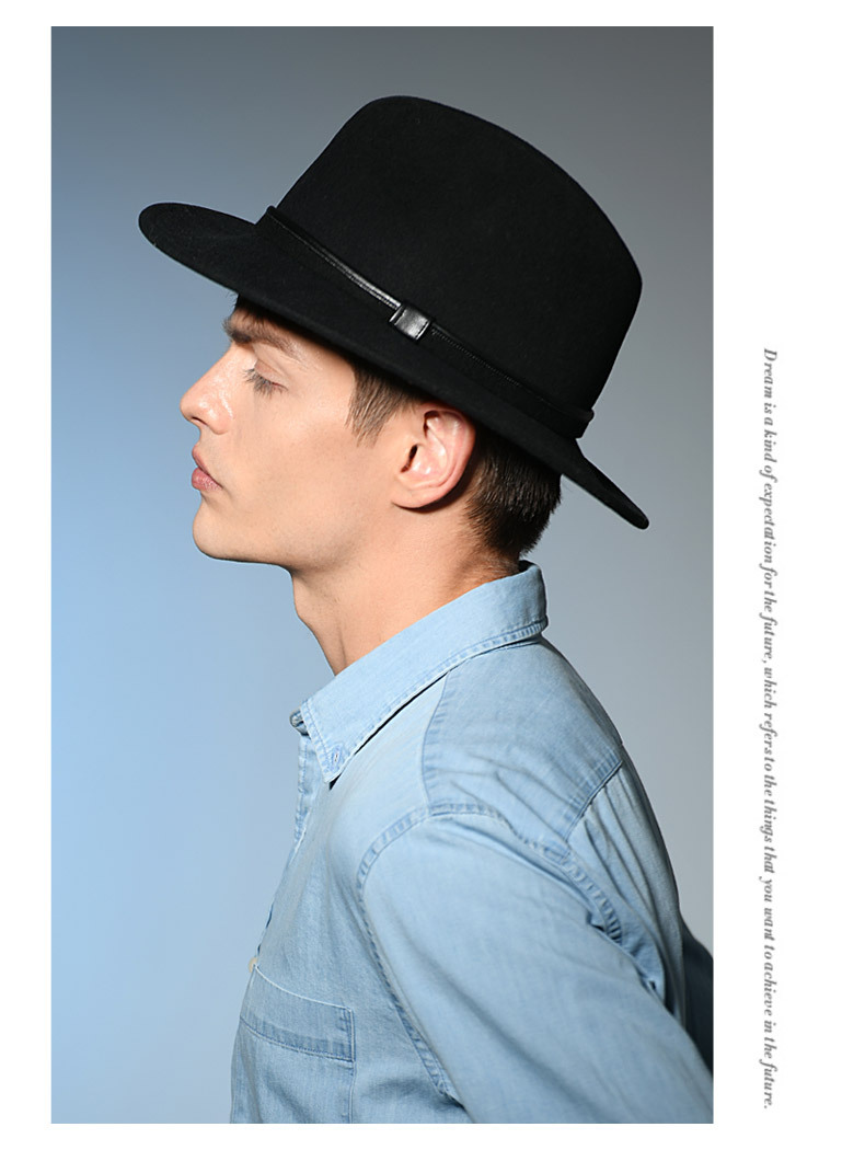 Mũ phớt len lông cừu hiệu Mr Duck vành 6.5cm MP039