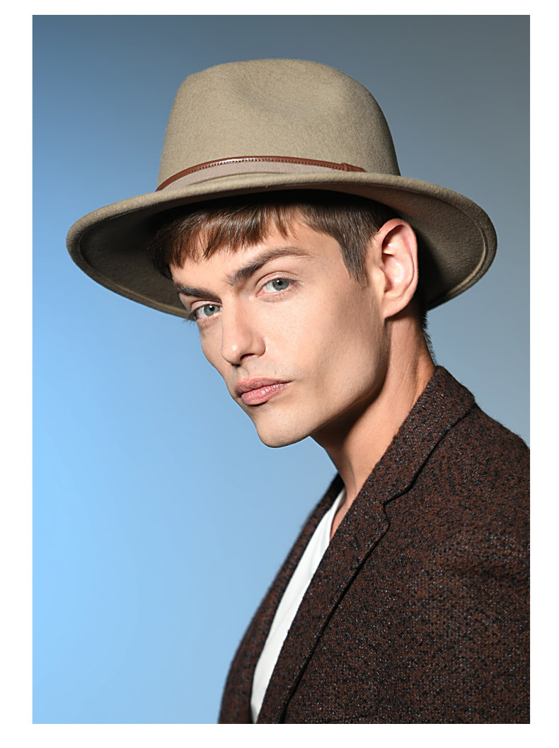 Mũ phớt len lông cừu hiệu Mr Duck vành 6.5cm MP039