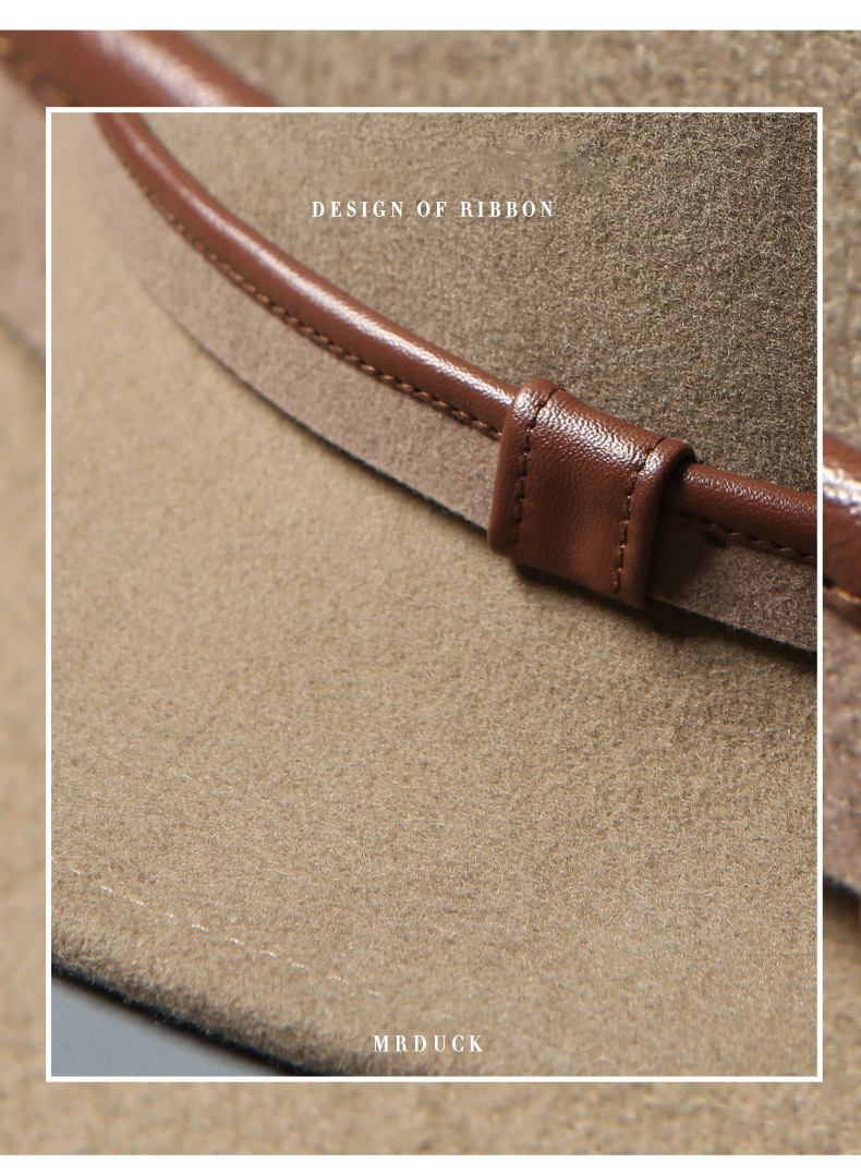 Mũ phớt len lông cừu hiệu Mr Duck vành 6.5cm MP039