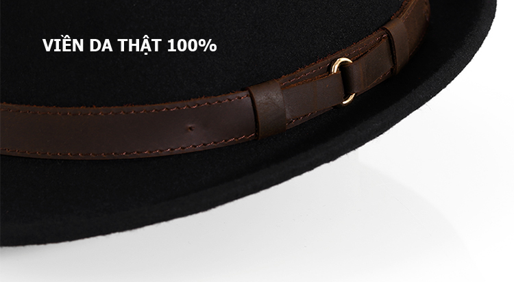 Mũ phớt nam viền da phong cách cổ điển Anh MP042