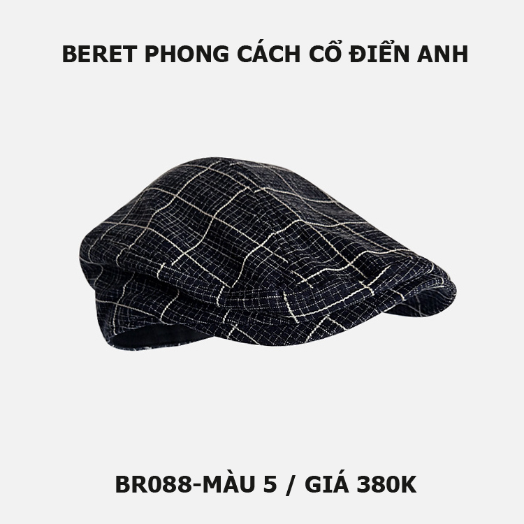 Mũ beret nam phong cách cổ điển Anh BR088