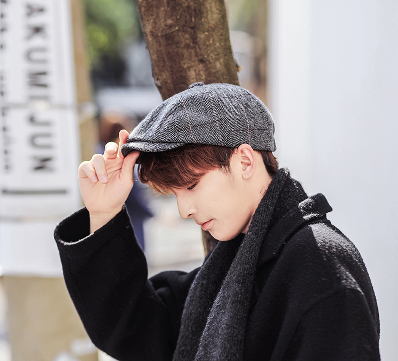 Mũ bere nam có núm phong cách cổ điển BR054