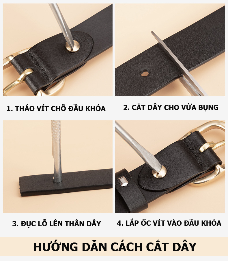 Thắt lưng nam khóa đồng nguyên khối cao cấp DL66