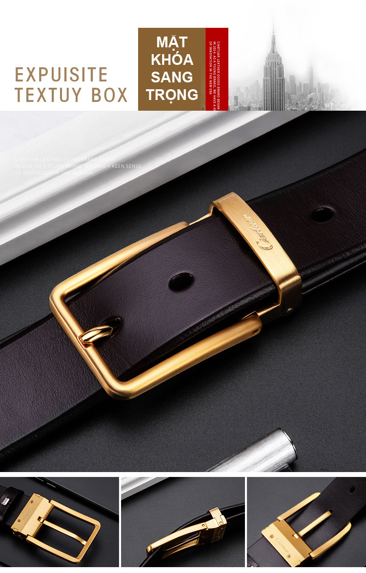 Thắt lưng nam hàng hiệu phong cách doanh nhân CTR03