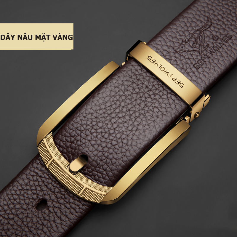 Dây lưng nam hiệu Septwolves SW08 phong cách doanh nhân