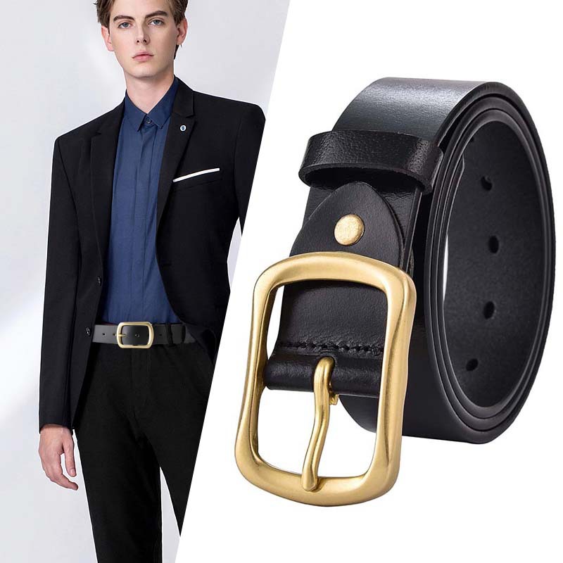 Dây lưng nam cao cấp khóa đồng nguyên khối DL88