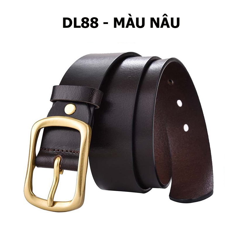 Dây lưng nam cao cấp khóa đồng nguyên khối DL88
