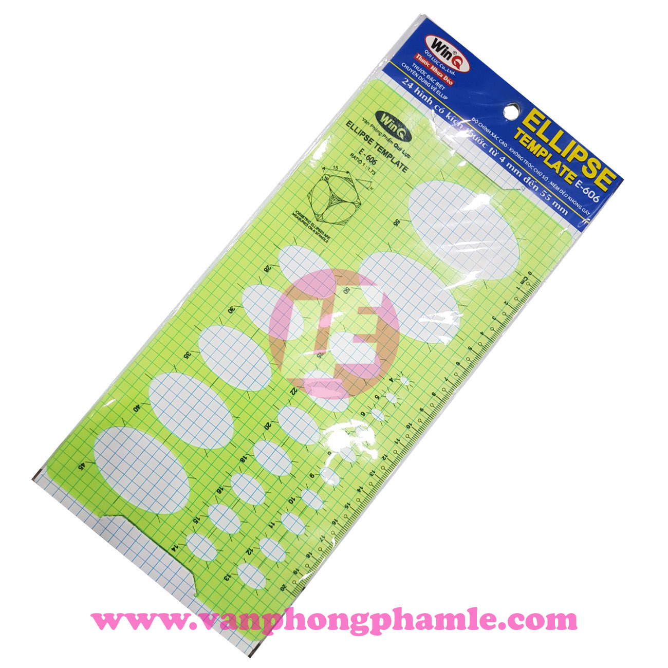 Thước 24 hình elip E-606 WinQ | Văn Phòng Phẩm Lệ