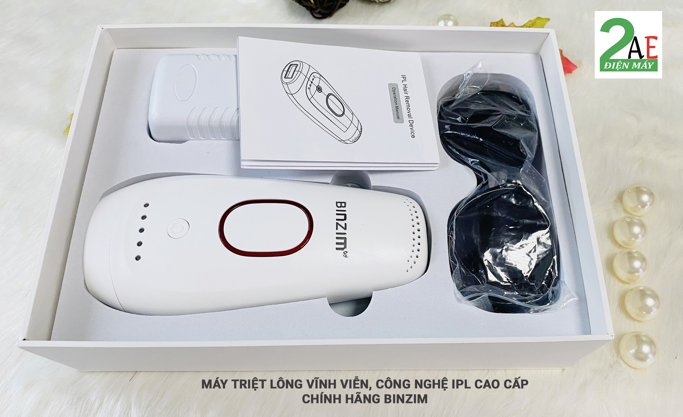 Máy triệt lông cầm tay cao cấp chính hãng Binzim, công nghệ IPL, triệt vĩnh viễn