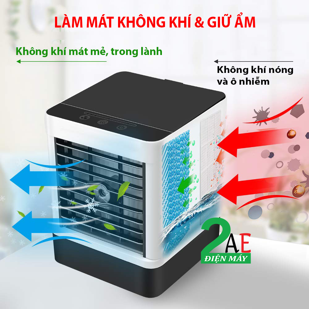 Quạt làm mát không khí bằng hơi nước mini, tích hợp phun sương, làm ẩm không khí