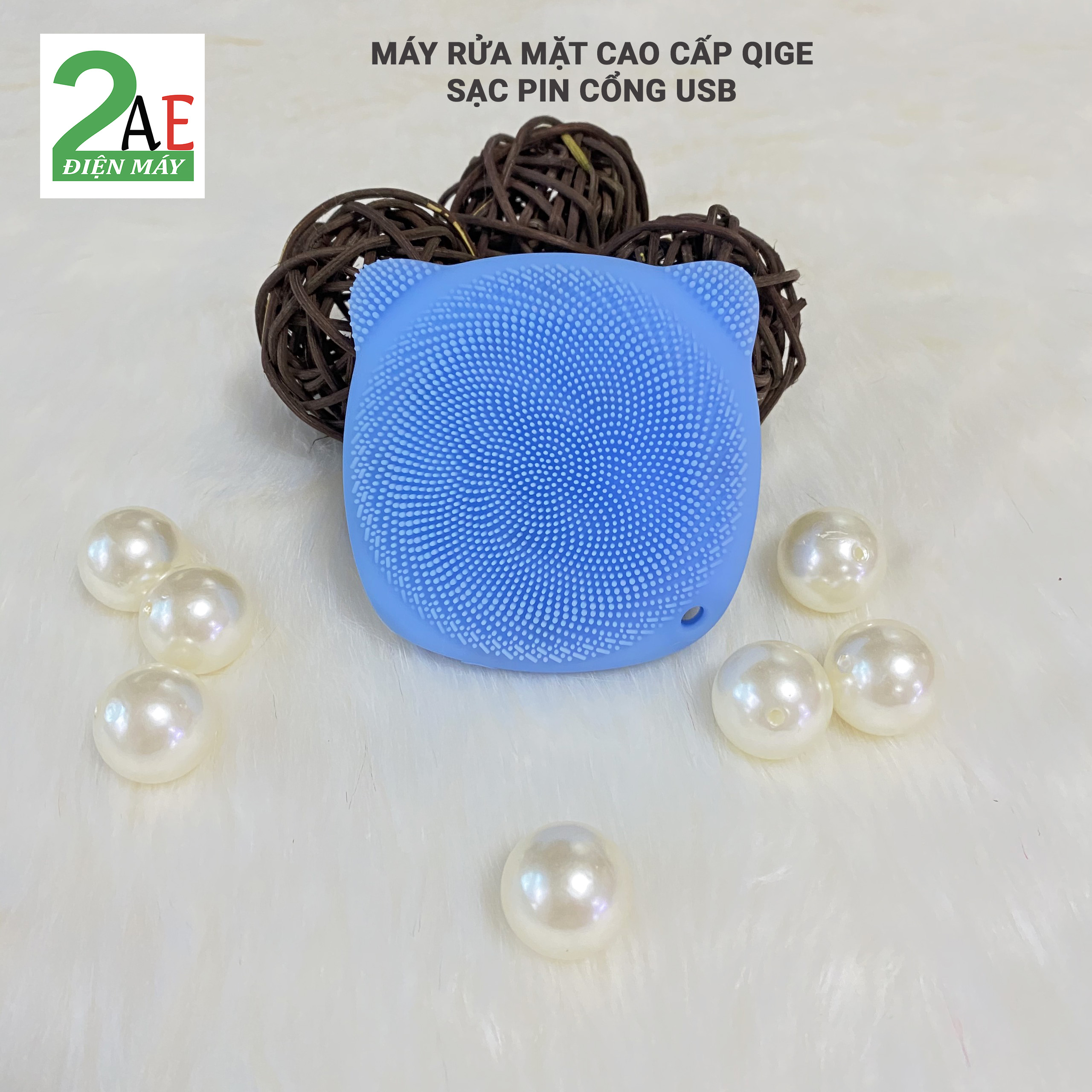 Máy rửa mặt cao cấp Qige, sạc pin cổng USB