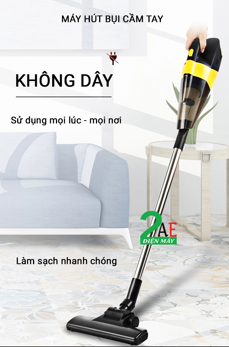 Máy hút bụi cầm tay không dây sạc pin 2 trong 1