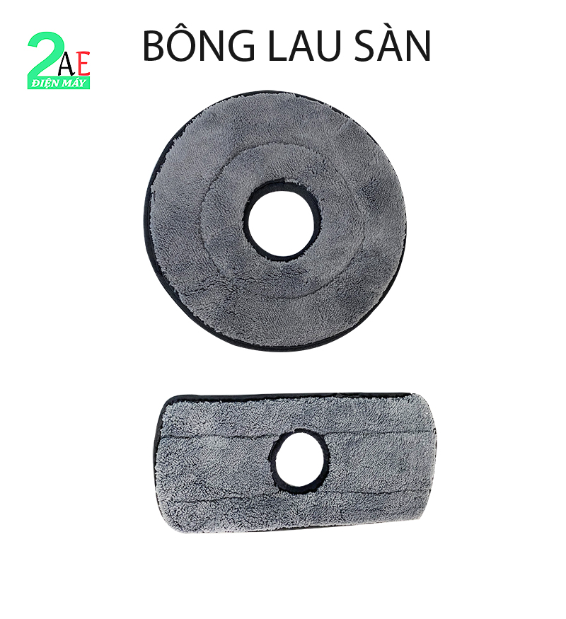 Bộ lau nhà 360 độ, tự vắt, tự làm sạch, gồm cả đầu tròn và đầu chữ nhật