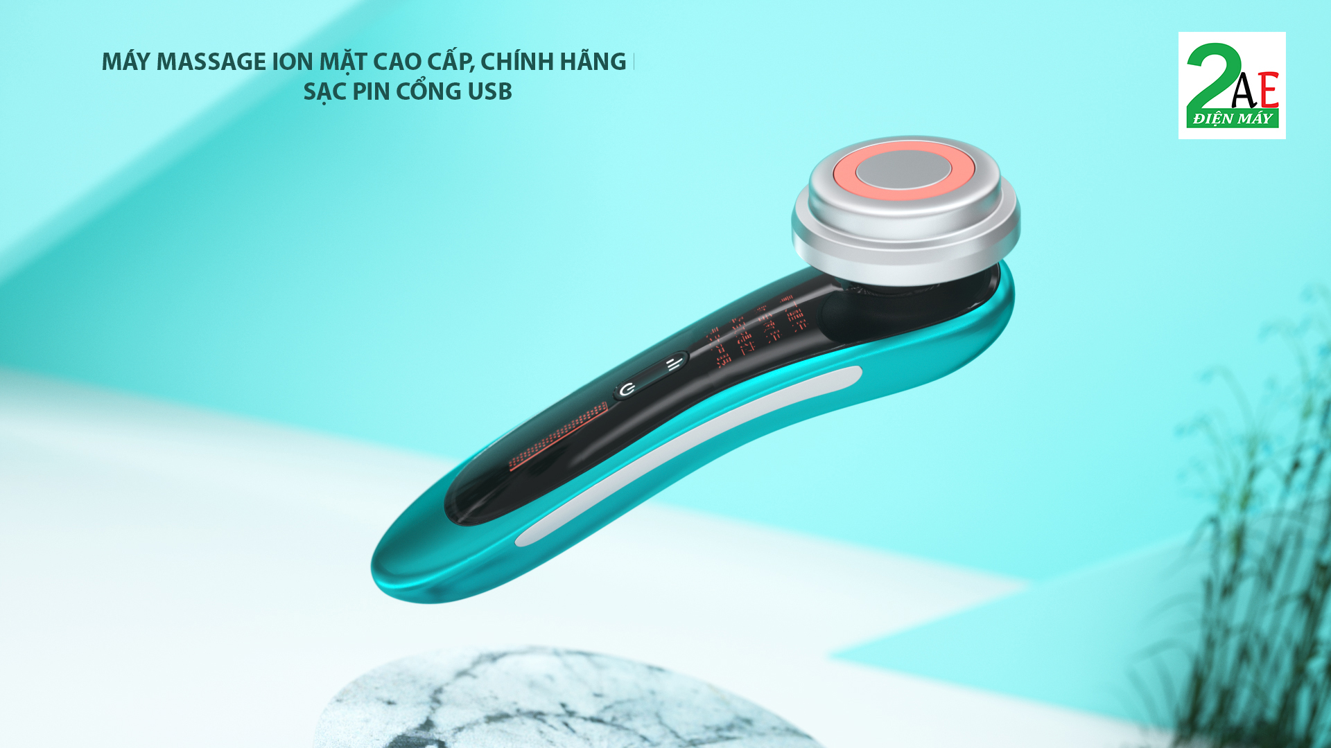 Máy ion massage mặt cao cấp, xung điện EMS Qige, sạc pin cổng USB