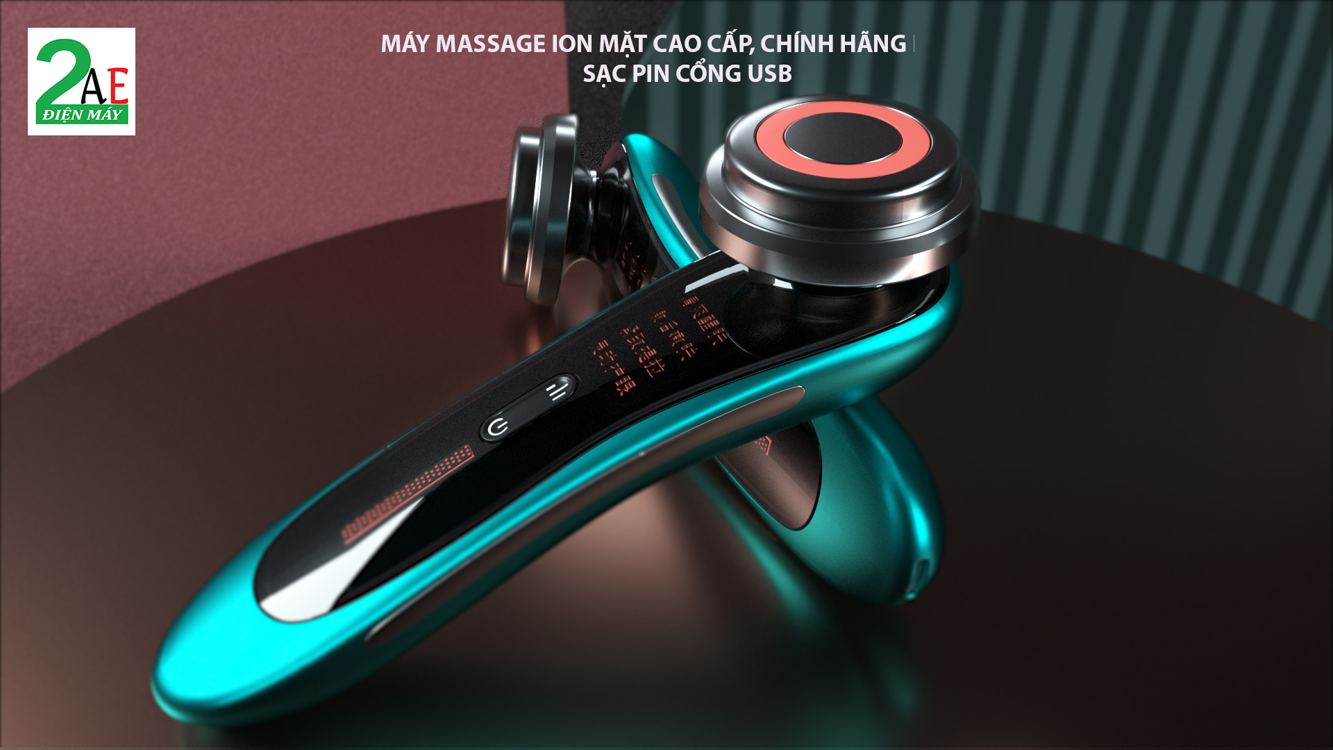 Máy ion massage mặt cao cấp, xung điện EMS Qige, sạc pin cổng USB