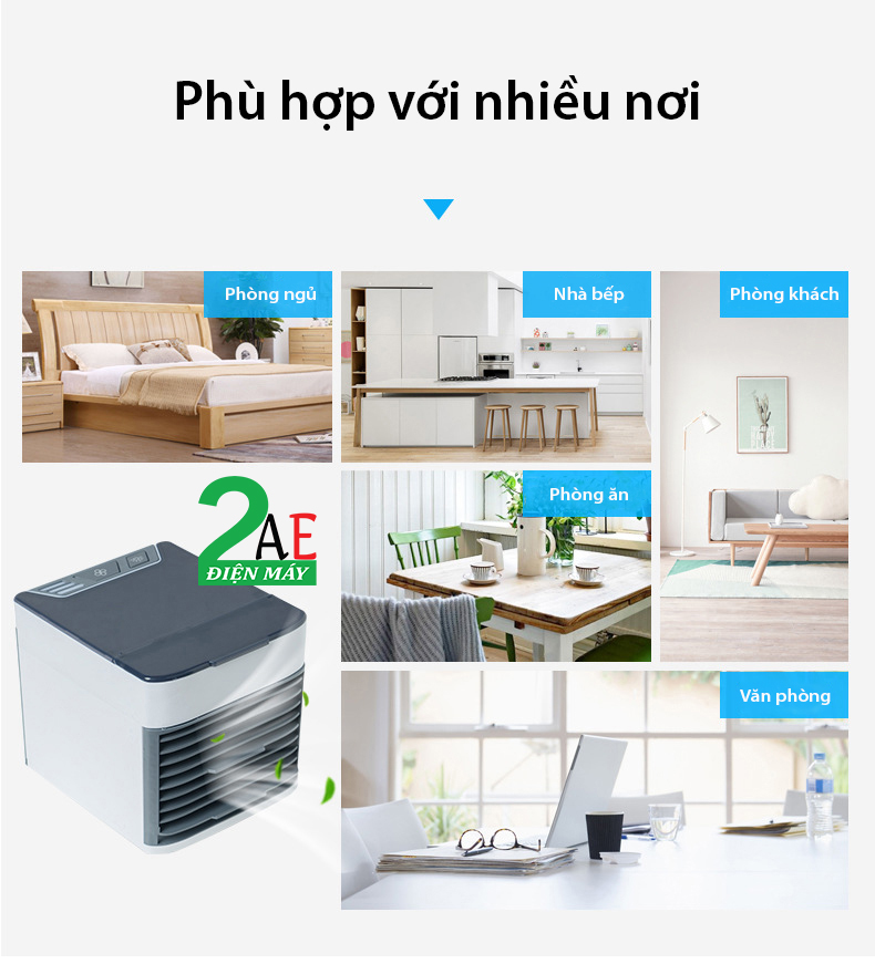 Quạt làm mát không khí bằng hơi nước mini có đèn