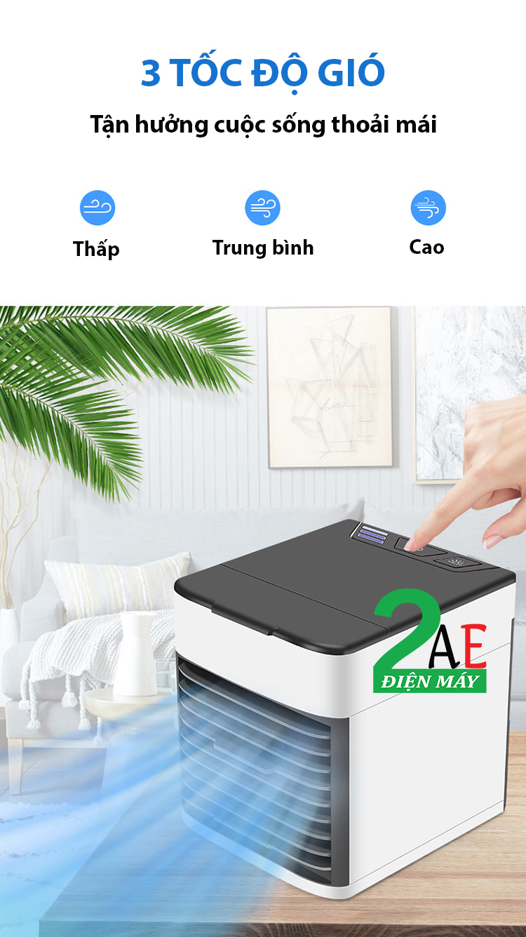 Quạt làm mát không khí bằng hơi nước mini có đèn