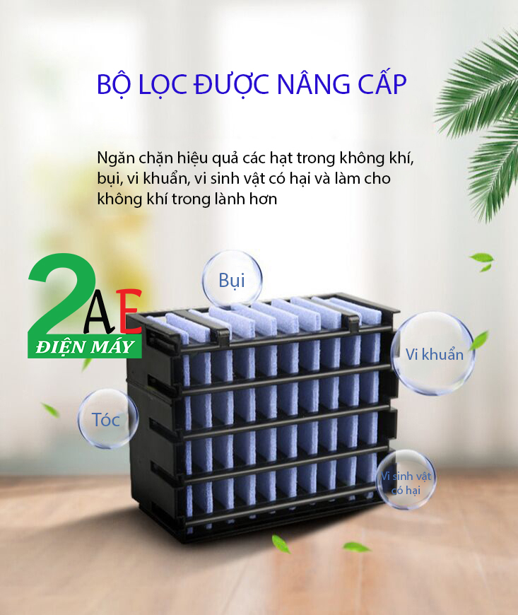 Quạt làm mát không khí bằng hơi nước mini có đèn