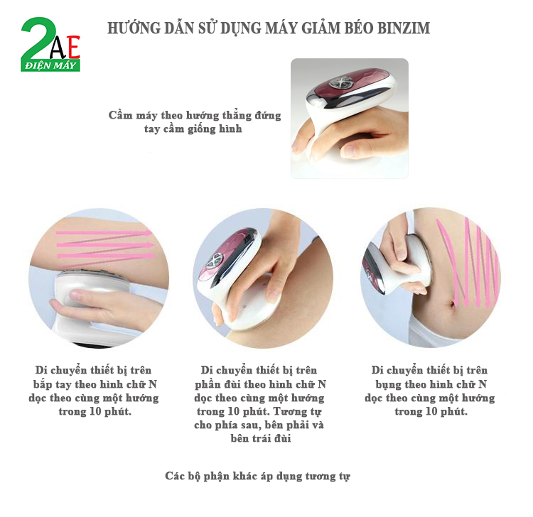 Máy giảm béo bụng cầm tay không dây, massage bằng sóng siêu âm, sạc pin cao cấp Binzim