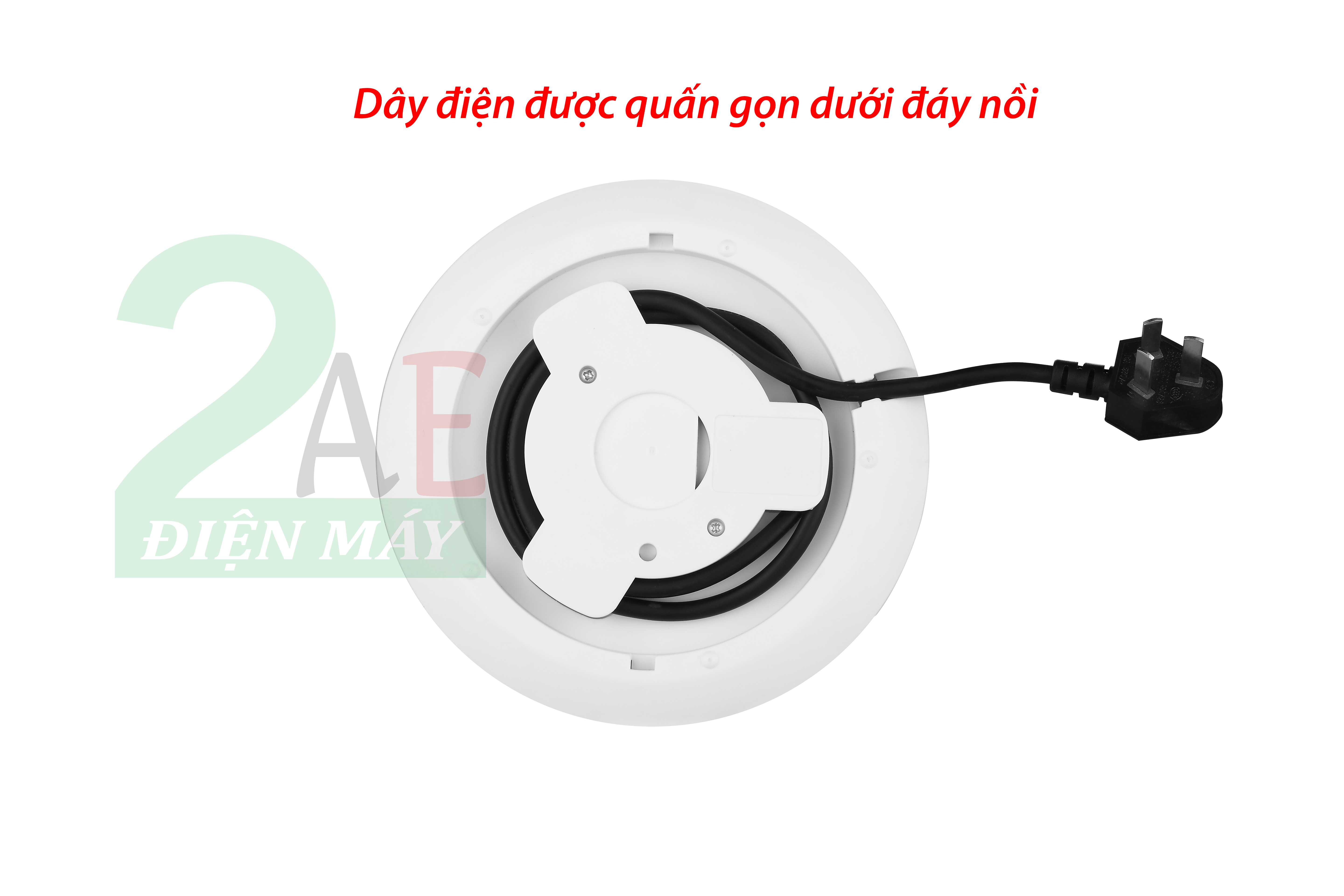 Nồi nấu điện đa năng mini 2L, kèm xửng hấp, đế cắm điện rời