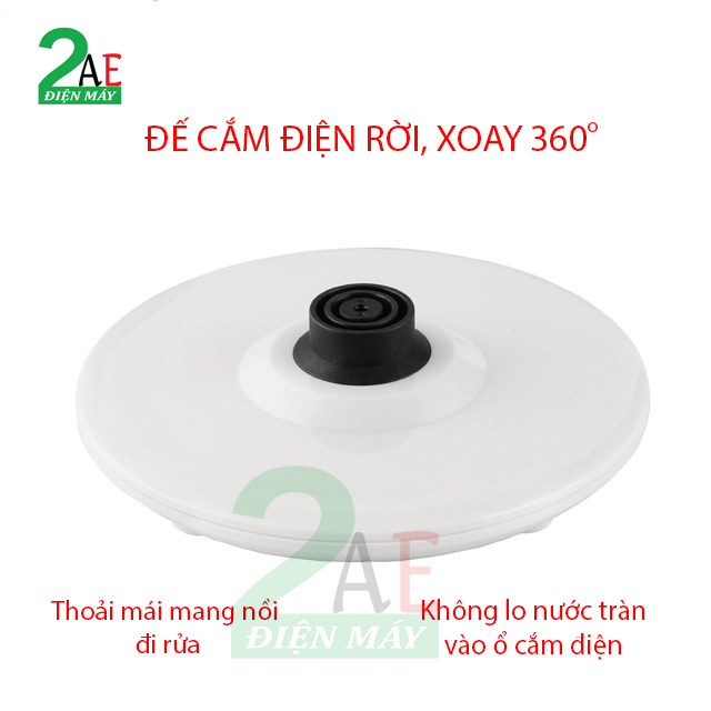 Nồi nấu điện đa năng mini 2L, kèm xửng hấp, đế cắm điện rời