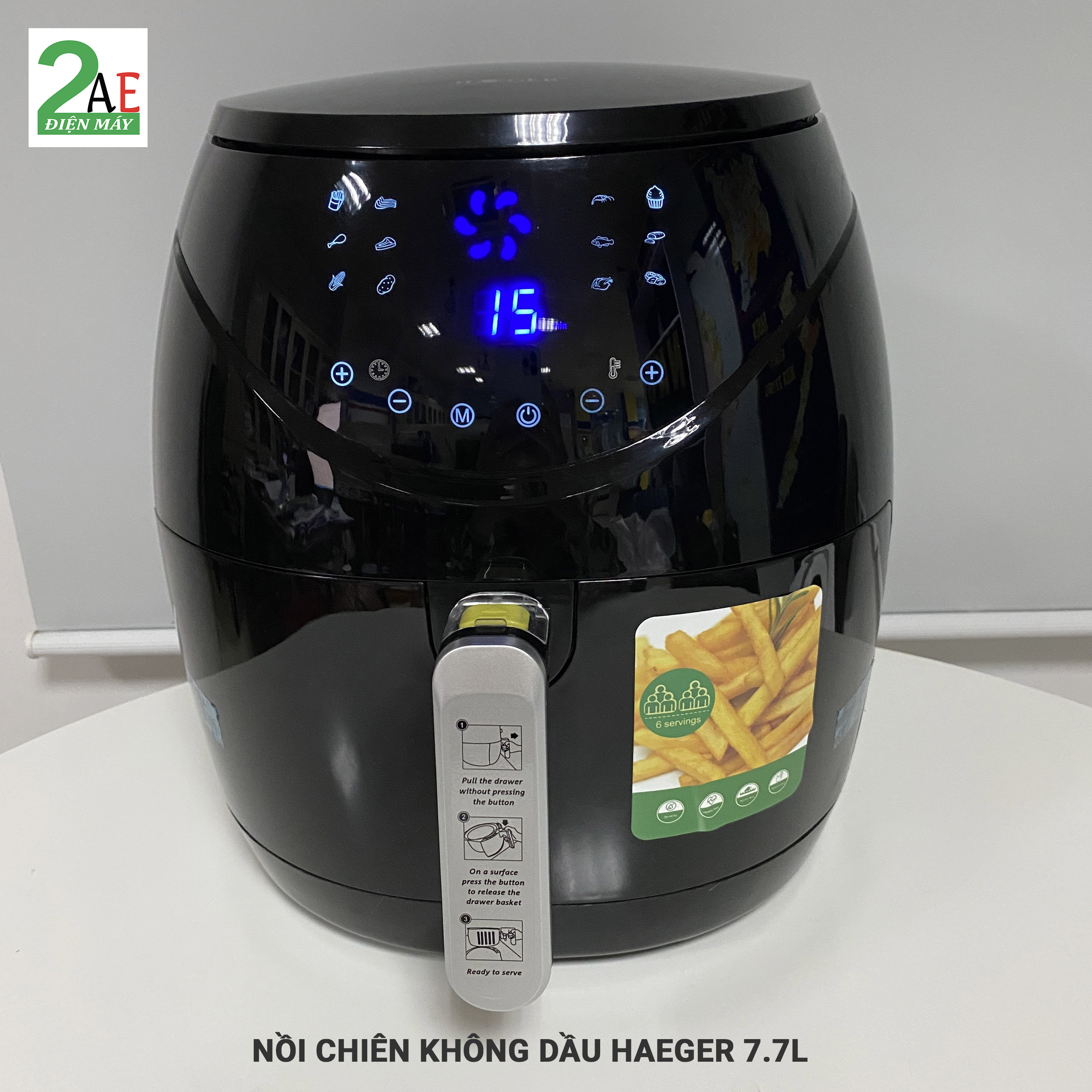 Nồi chiên không dầu điện tử HAEGER 7,7L