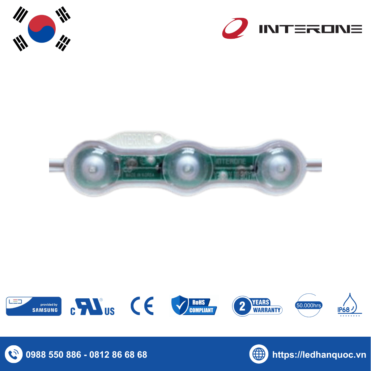 LED Module 3 bóng Interone-Z3U-V05-G-A7-072-1-SS2835