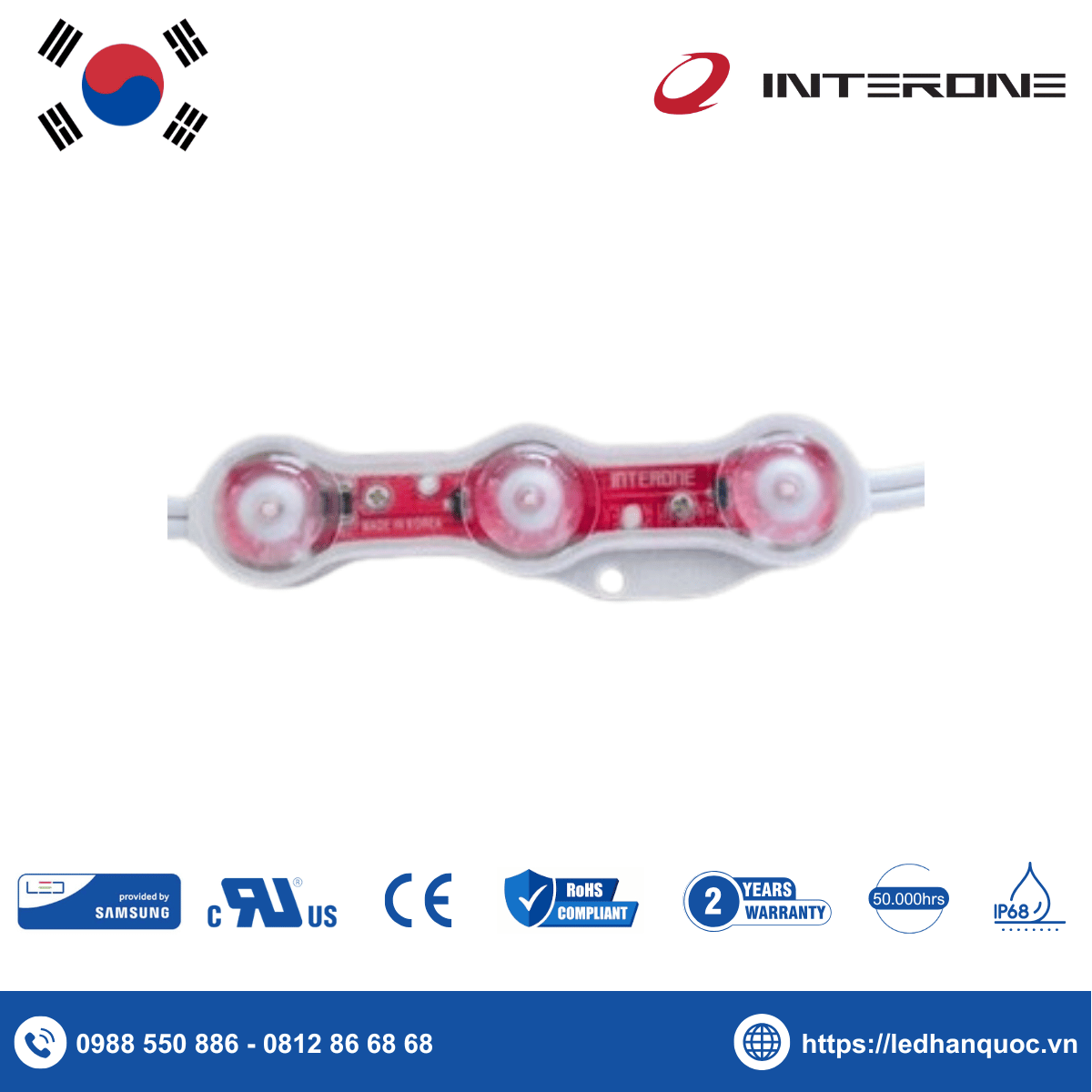 LED Module 3 bóng Interone-Z3U-V05-R-A6-072-2-SS2835