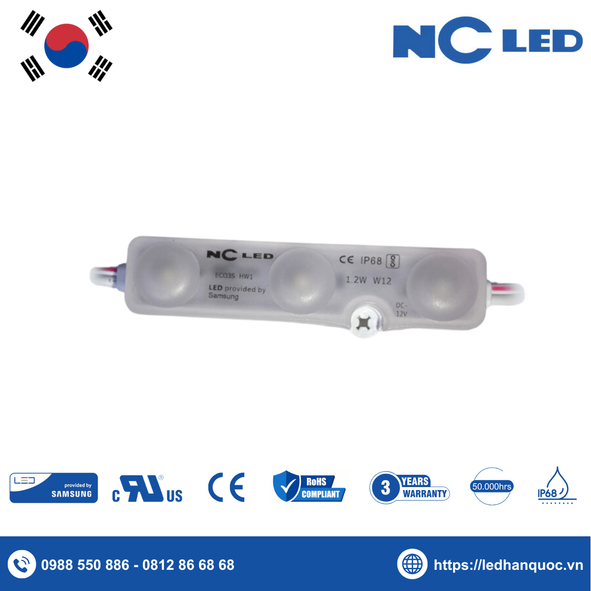 LED Module 3 bóng NC-ECO3S-HW1-12000K (chip LED Samsung)