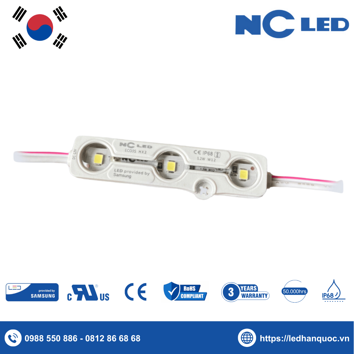 LED Module 3 bóng NC-ECO3S-HX2-12000K (chip LED Samsung)