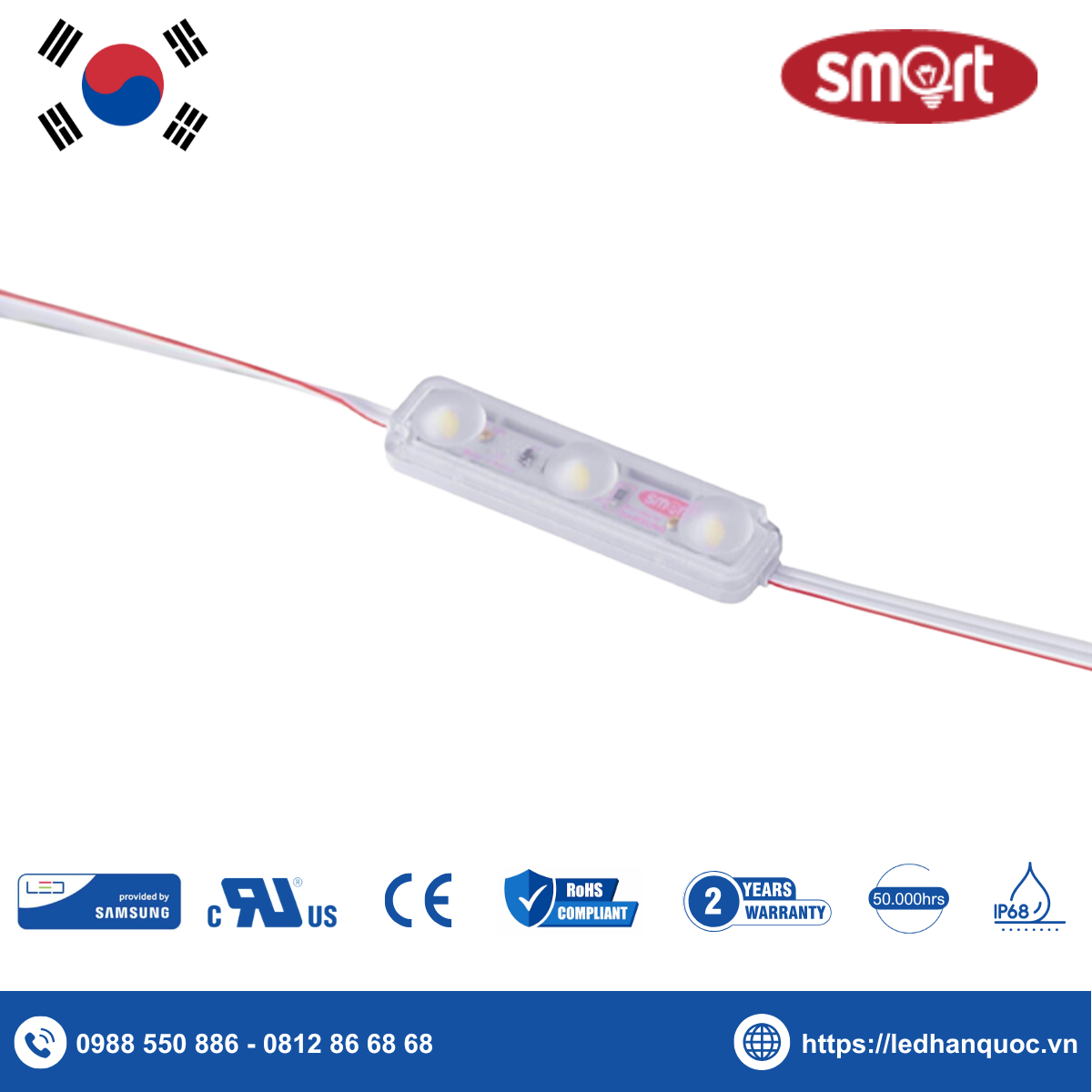 LED Module 3 bóng Smart-P3NP-SA12-CW10 (Non-polar type)