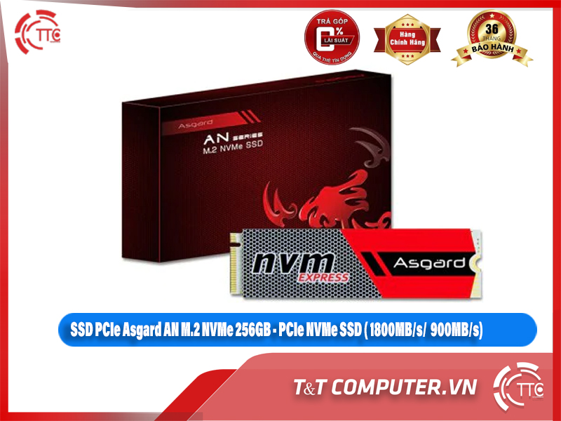 SSD PCIe Asgard AN M.2 NVMe 256GB - PCIe NVMe SSD (Doc 1800MB/s, Ghi 900MB/s)