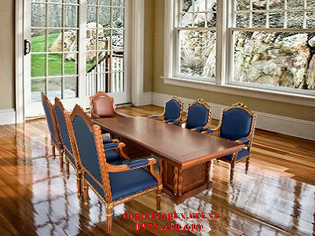 bàn ghế phòng họp gỗ tự nhiên